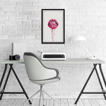 "Enticing Lips" Framed Painting Print