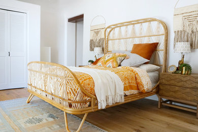 Inspiration for a beach style bedroom in San Diego.