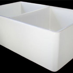 Alfi 32" Smooth Double Bowl Farm Sink 19-7/8'' L x 32-3/4'' W x 10'' D - AB538 - Kitchen Sinks