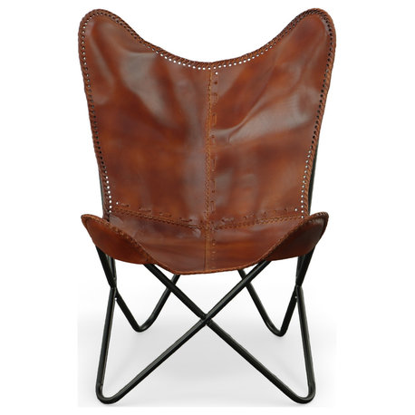 Monroe Butterfly Chair, Brown /Black