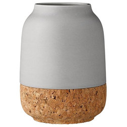 Scandinavian Vases Gray Vase With Cork Bottom