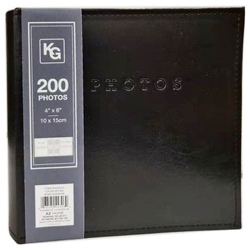Kiera Grace Black 200-Pocket Leather Photo Album