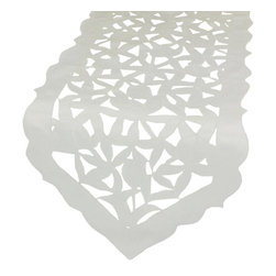 Xia Home Fashions - Tulip Bouquet 15"x54" Table Runner, White - Table Runners
