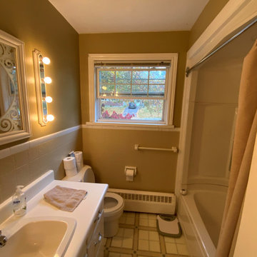 Out with the outdated bathroom!