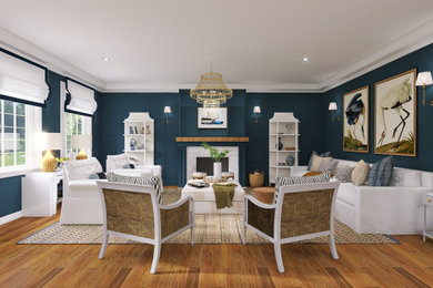 Living room - coastal living room idea in Other