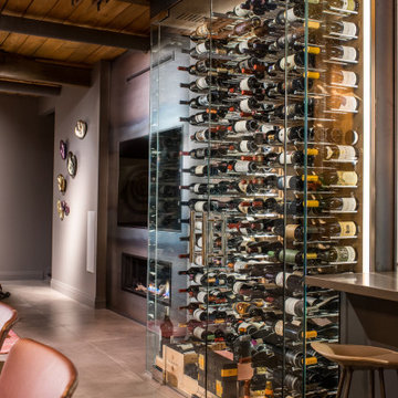 Modern Glass Enclosed Wine Cellar