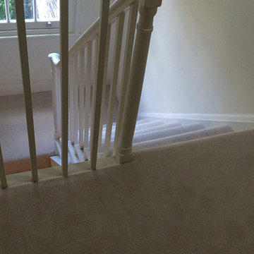 Beige Carpet Installation to Stairs
