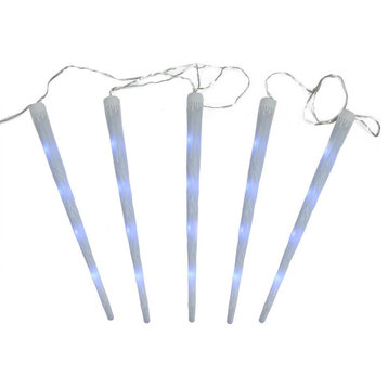 Frosted Icicle Snowfall Christmas Light Tubes, Set of 5