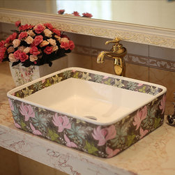 handmade ceramic sink flower art sink - Bathroom Sinks