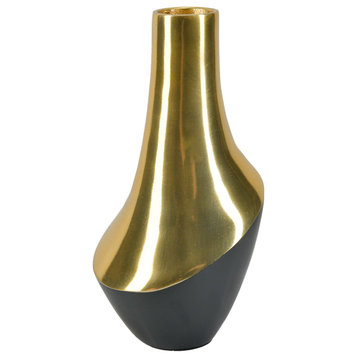 Serene Spaces Living Dual-Tone Geometric Vase, Contour Medium Single