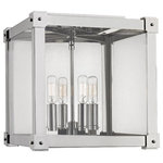 Hudson Valley Lighting - Hudson Valley Lighting 8600-PN Forsyth - Four Light Flush Mount - Suspended in a glass cube, exposed-filament bulbsForsyth Four Light F Polished Nickel Clea *UL Approved: YES Energy Star Qualified: n/a ADA Certified: n/a  *Number of Lights: Lamp: 4-*Wattage:60w E12 Candelabra Base bulb(s) *Bulb Included:No *Bulb Type:E12 Candelabra Base *Finish Type:Polished Nickel