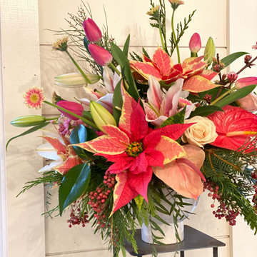 Slow Flowers December 2019 Design Inspiration: Holiday Florals w/ Poinsettias