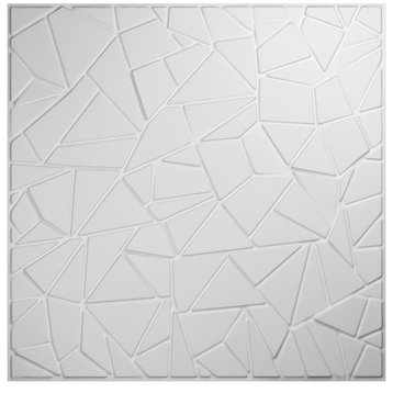 Elwod EnduraWall Decorative 3D Wall Panel, 12-Pack, 19.625"Wx19.625"H, White