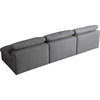 Serene Linen Textured Fabric Deluxe Comfort 3-Piece Modular Sofa, Grey