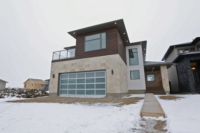 Inspiration for a contemporary exterior home remodel in Edmonton