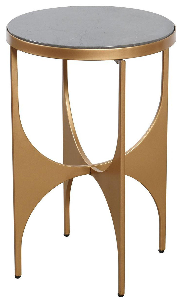 Austin End or Side Table, Satin Gold - Contemporary - Side Tables And ...