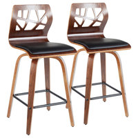 Folia Counter Stool, Set of 2, Black Pu
