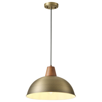 Industrial 1-light Metal Pendant Lighting Fxiture For Kitchen Island, Gold