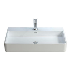 ADM Bathroom Design - ADM Rectangular Countertop Sink, White, 31", Glossy White - Bathroom Sinks