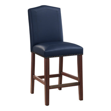 Comfort Pointe Carteret Navy Leather Counter Stool