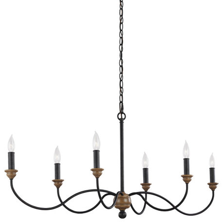 Generation Lighting F3000/6 Hartsville 6 Light 43"W Taper Candle - Dark