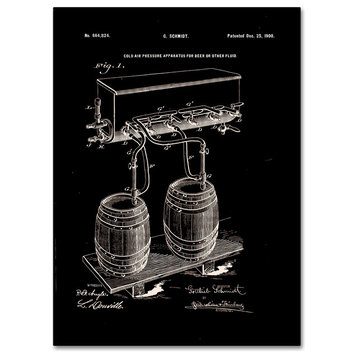 'Art Of Brewing Beer Patent, Black' Canvas Art by Claire Doherty