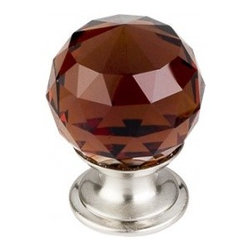 Top Knobs Additions Collection Wine Crystal Knob 1 1/8" w/ Brushed Satin Nickel - Cabinet And Drawer Knobs