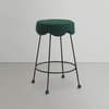 Fleur Boucle Fabric Upholstered Counter Stool, Green