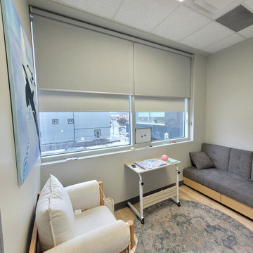 Focus Flow Therapy Double Roller Shades 3% and Blackout Commercial Blinds