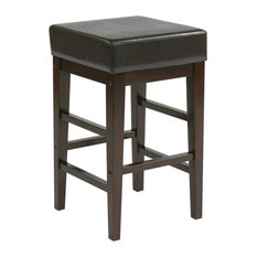 Office Star Products - Metro Square Barstool With Espresso Legs, Espresso Faux Leather - Bar Stools and Counter Stools