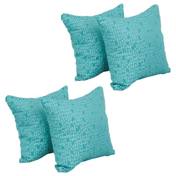 17" Jacquard Throw Pillows With Inserts, Set of 4, Banyan Seagla