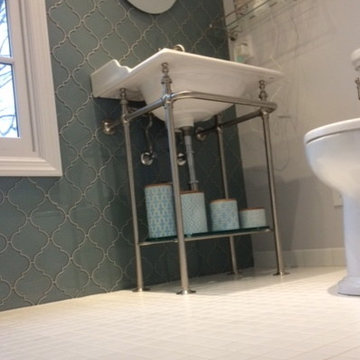 Hand Pressed Glass Tile Bathroom Project