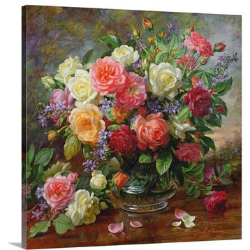 Roses - The Perfection of Summer Wrapped Canvas Art Print, 16"x16"x1.5"