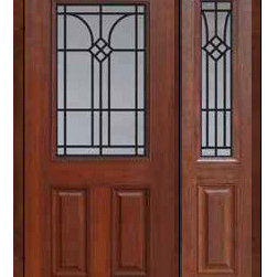 Prehung Sidelite Door 80 Fiberglass Cantania 1/2 Lite GBG Glass - Front Doors