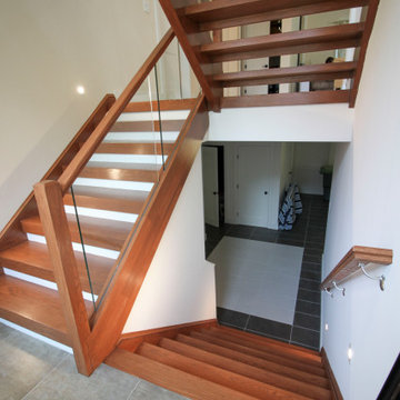 Project #78 | Modern Wood Staircase with Glass Panels