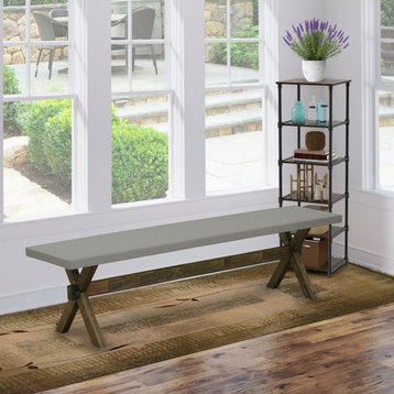 X-Style 15X72 In Dining Bench With Distressed Jacobean 418 Leg And Cement Top