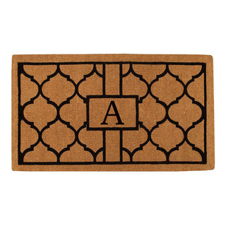 A1hc 100% Pure Rubber Monogrammed Front Door Mat 24 x39 Doormat, Indoor/ Outdoor Use - K