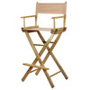 30" Director's Chair With Natural Frame, Tan Canvas