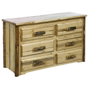Montana Woodworks Glacier Country Transitional Solid Wood Dresser in Brown