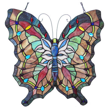 Papilio Tiffany-Glass Butterfly Window Panel