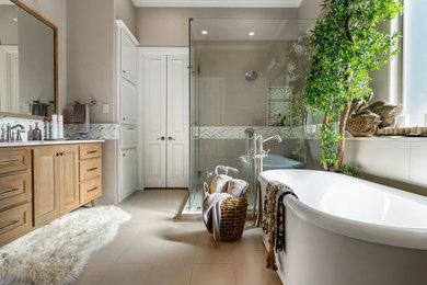 Inspiration for a transitional bathroom remodel in Dallas