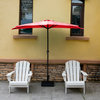 WestinTrends 9Ft Half Round Market Patio Wall Balcony Umbrella w/Concrete Base, Red