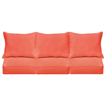 Coral Outdoor Corded Deep Seating Sofa Pillow and Cushion Set, 23x25x5