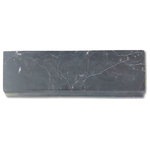 Stone Center Online - Baseboard Nero Marquina Black Marble 4x12 Trim Molding Honed, 1 piece - Color: Nero Marquina Marble (black background with fine and compact grain and white veins);