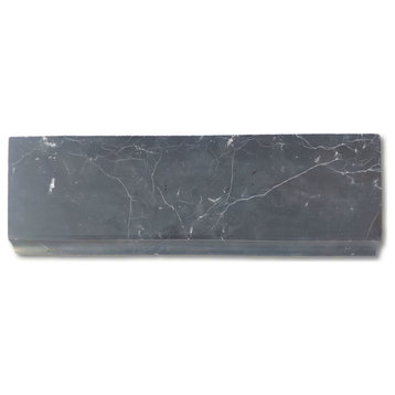 Baseboard Nero Marquina Black Marble 4x12 Trim Molding Honed, 1 piece