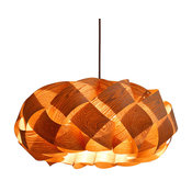 Wood Braids Hanging 3-Light Pendant Lamp, Cord Set- Type B