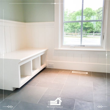 Mudroom cubbies seat