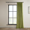 Heritage Plush Velvet Curtain Single Panel, Retro Green, 50"x96"