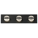 Eurofase - Eurofase Ryder 20" Bathbar, Black - This luxurious bathbar features elegant ice crystal orbs that are fastened by a center ring. The multifaceted surface reflects light in a dazzling way onto the backplate for added glow. A glamorous addition to any space, these lights are sure to add ambiance.