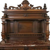 Consigned Server Sideboard Antique French Renaissance 1900 Marble Walnut